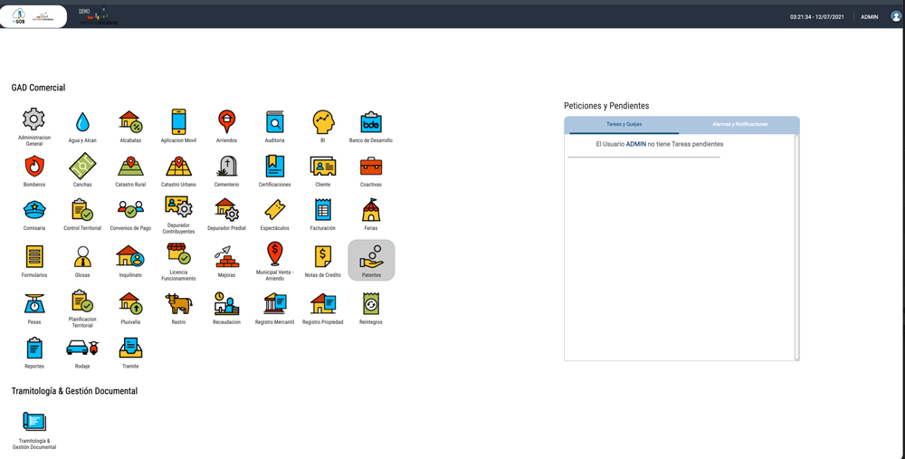 Pantalla Principal e-GOB