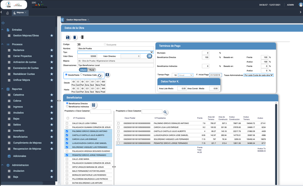 Contribución por Mejoras