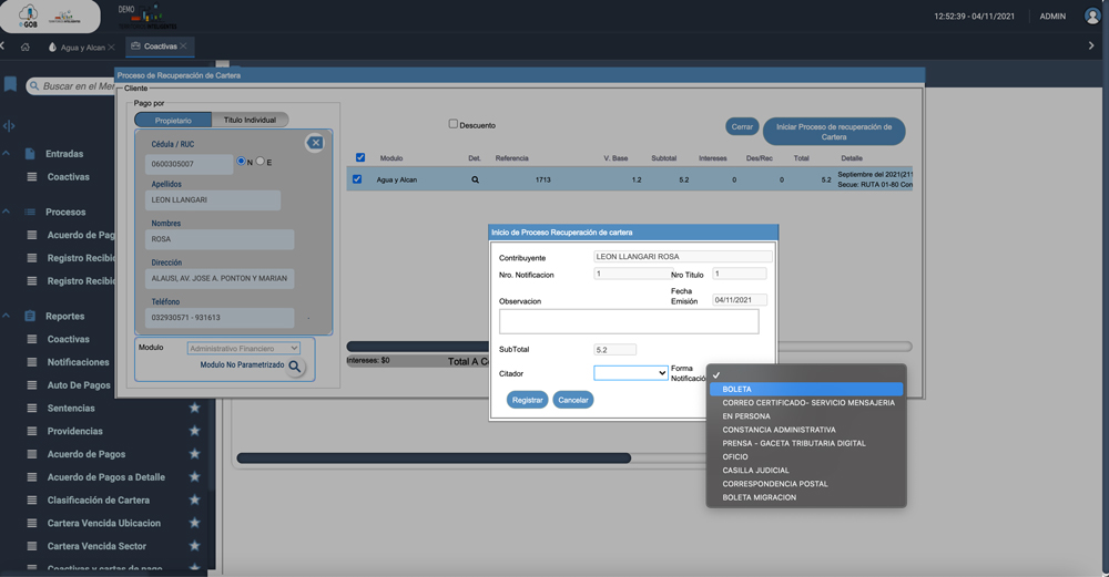 Recuperacion Cartera