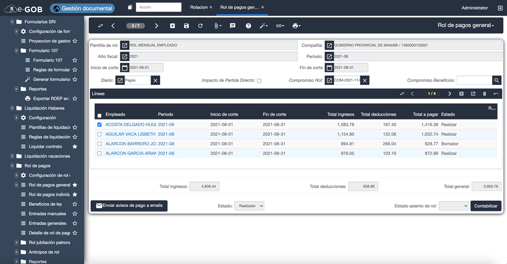 Rol De Pagos General